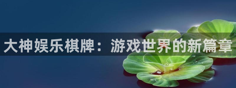 星空娱乐网址：大神娱乐棋牌：游戏世界的新篇章